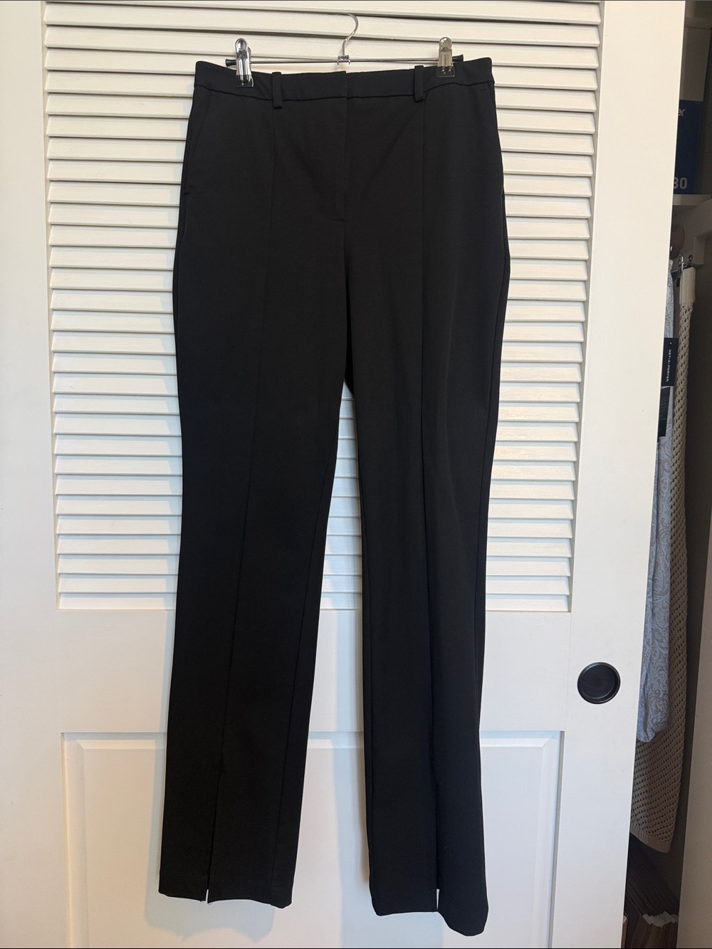 MANGO Women's Black Dress Pants with slits - Classic Straight Leg